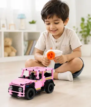 Pink Building Block Car