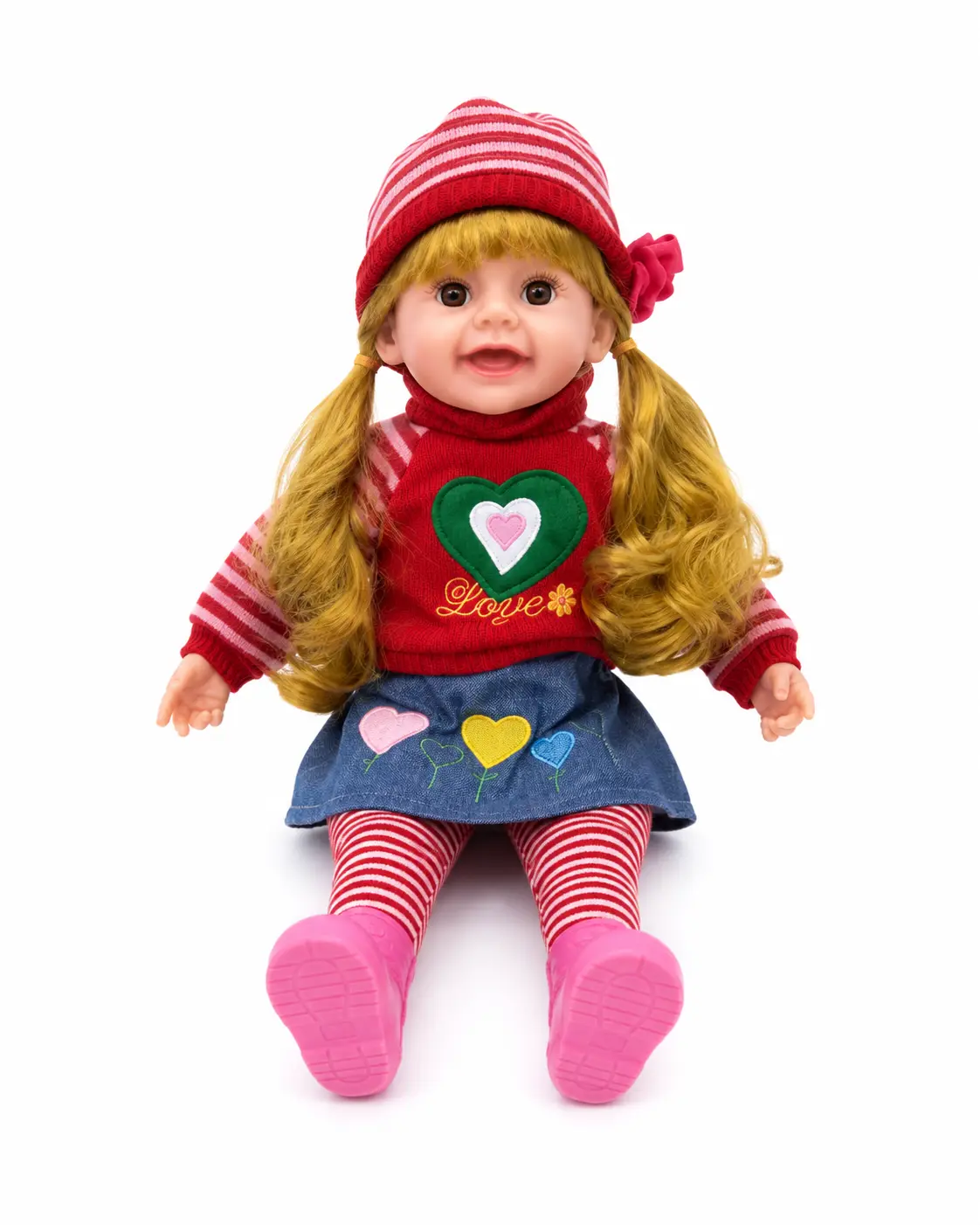 Premium Bright Red Doll – English 5-Melody Movement Interactive Doll