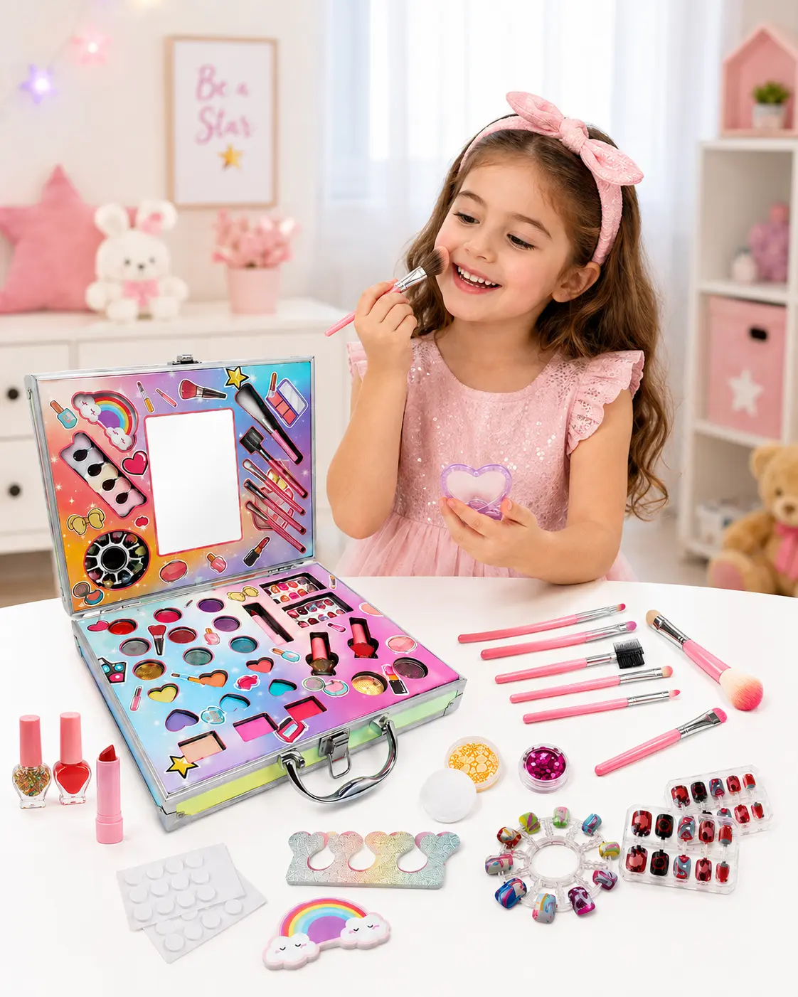 Demon-Hunting Girls Makeup Case – Extra-Large Portable Aluminum Beauty Set